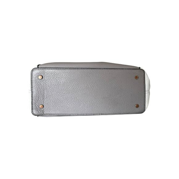 Kate Spade 3 Compartment Satchel Gray Cream Color Block Handbag Purse Crossbody - Picture 3 of 7